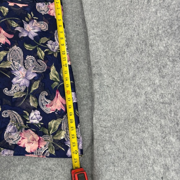 VINTAGE Angelique Chemise Lingerie Slip Dress Womens S Navy Floral Semi Sheer - Picture 9 of 10